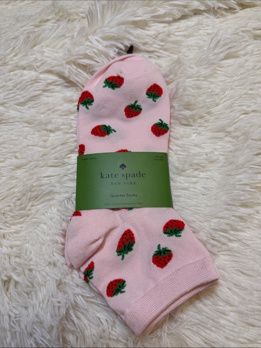 kate spade Pink Strawberry Quarter Socks
